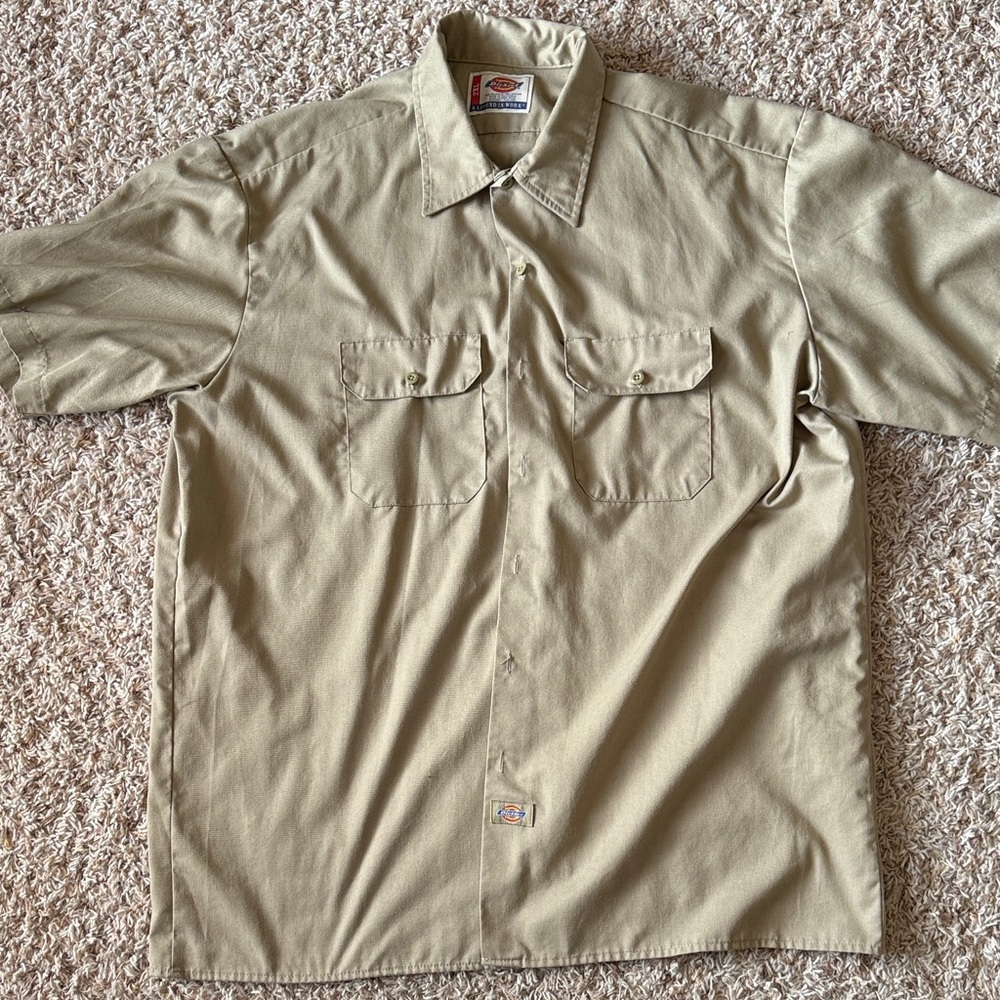 Dickies Beige Button-Up Shirt